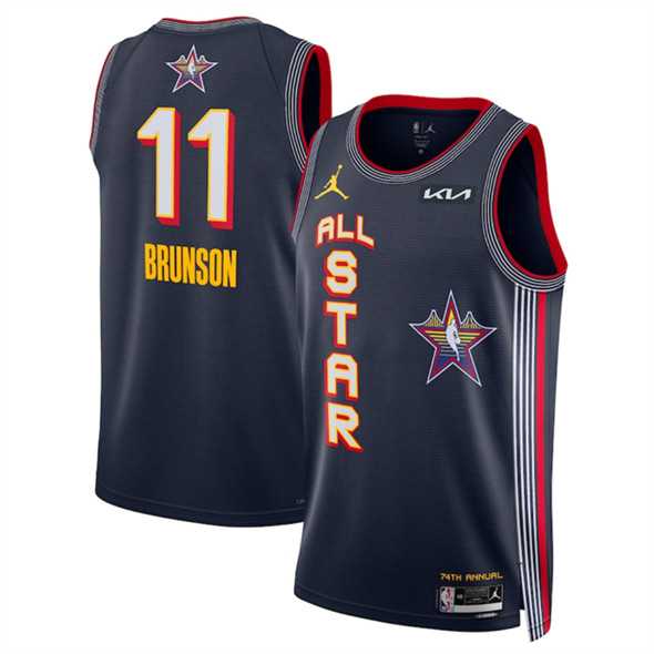 Mens 2025 All-Star #11 Jalen Brunson Navy Stitched Jersey Dzhi